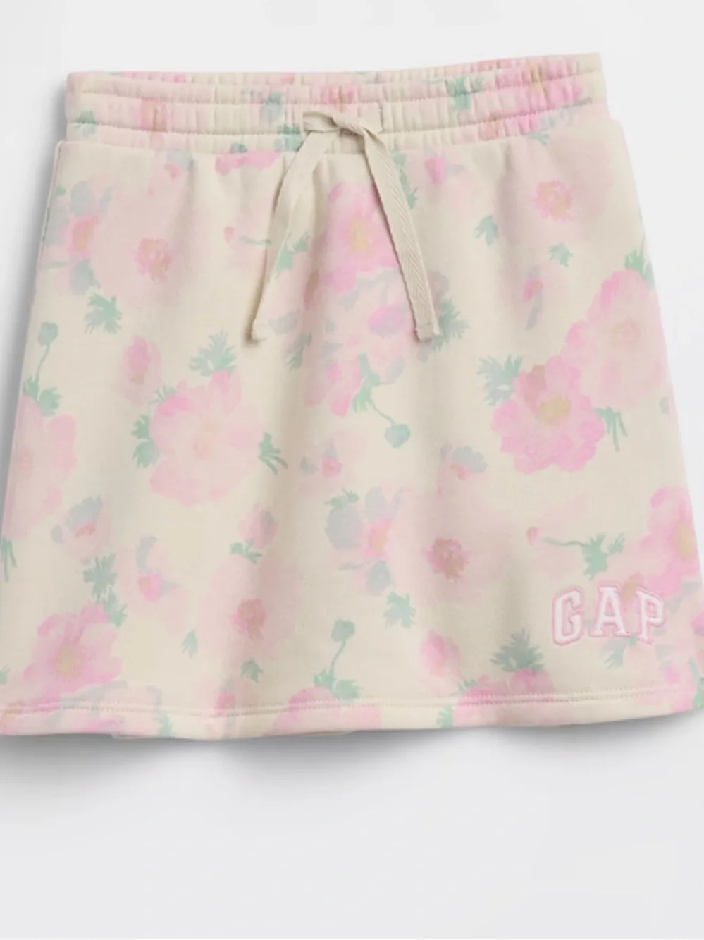 GAP Cream and pink Floral Drawstring Skirt Size 12-18 months